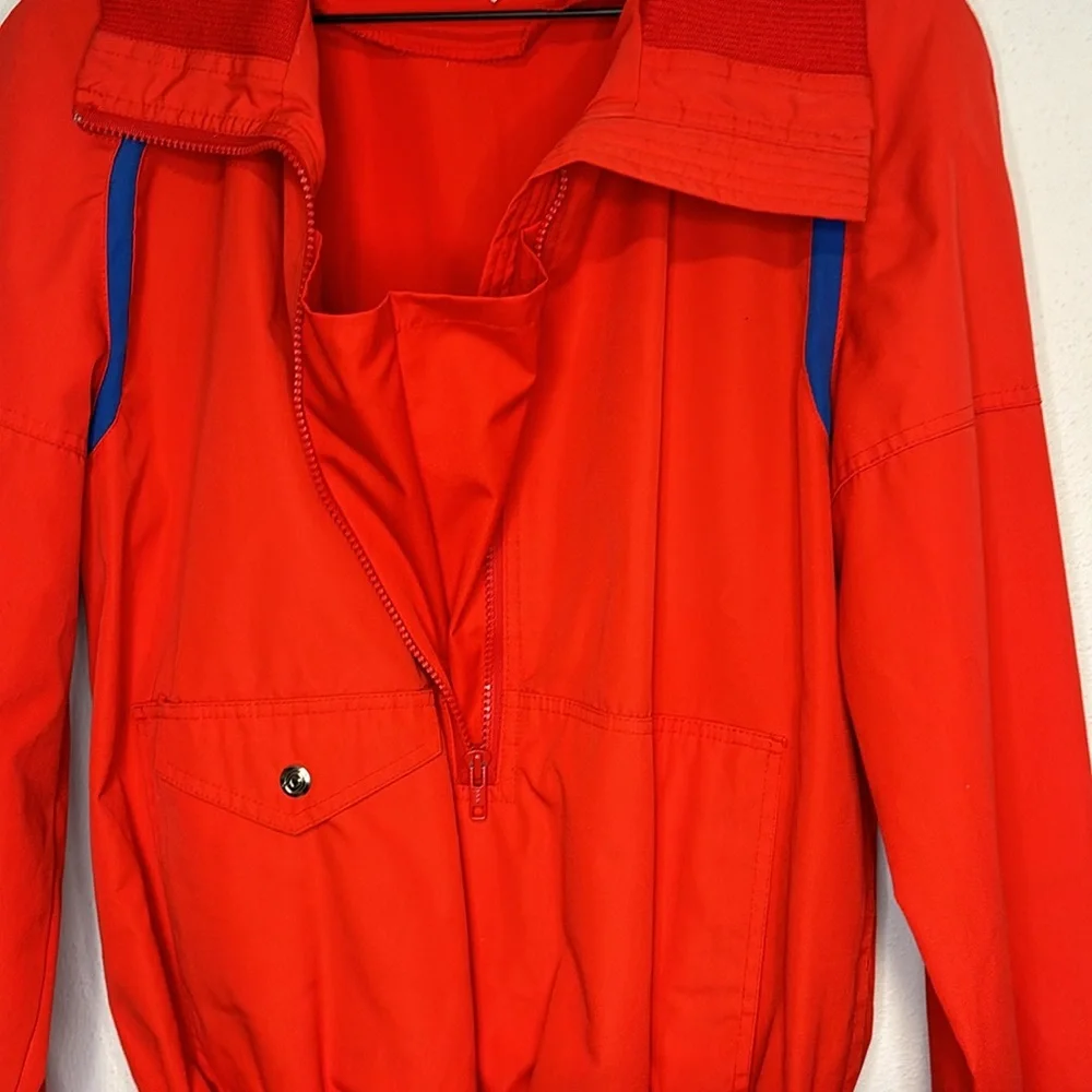 Vintage Obermeyer Medium Red Pullover Half Zip Jacket Men's Windjammer 80s 90s